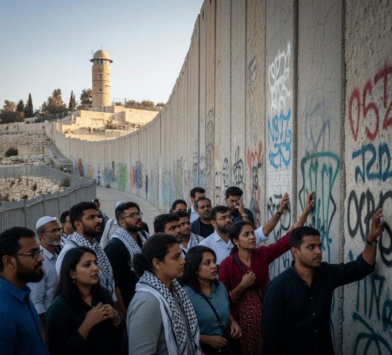 A representative image of group of Malayalees visiting Israel and Palestine
